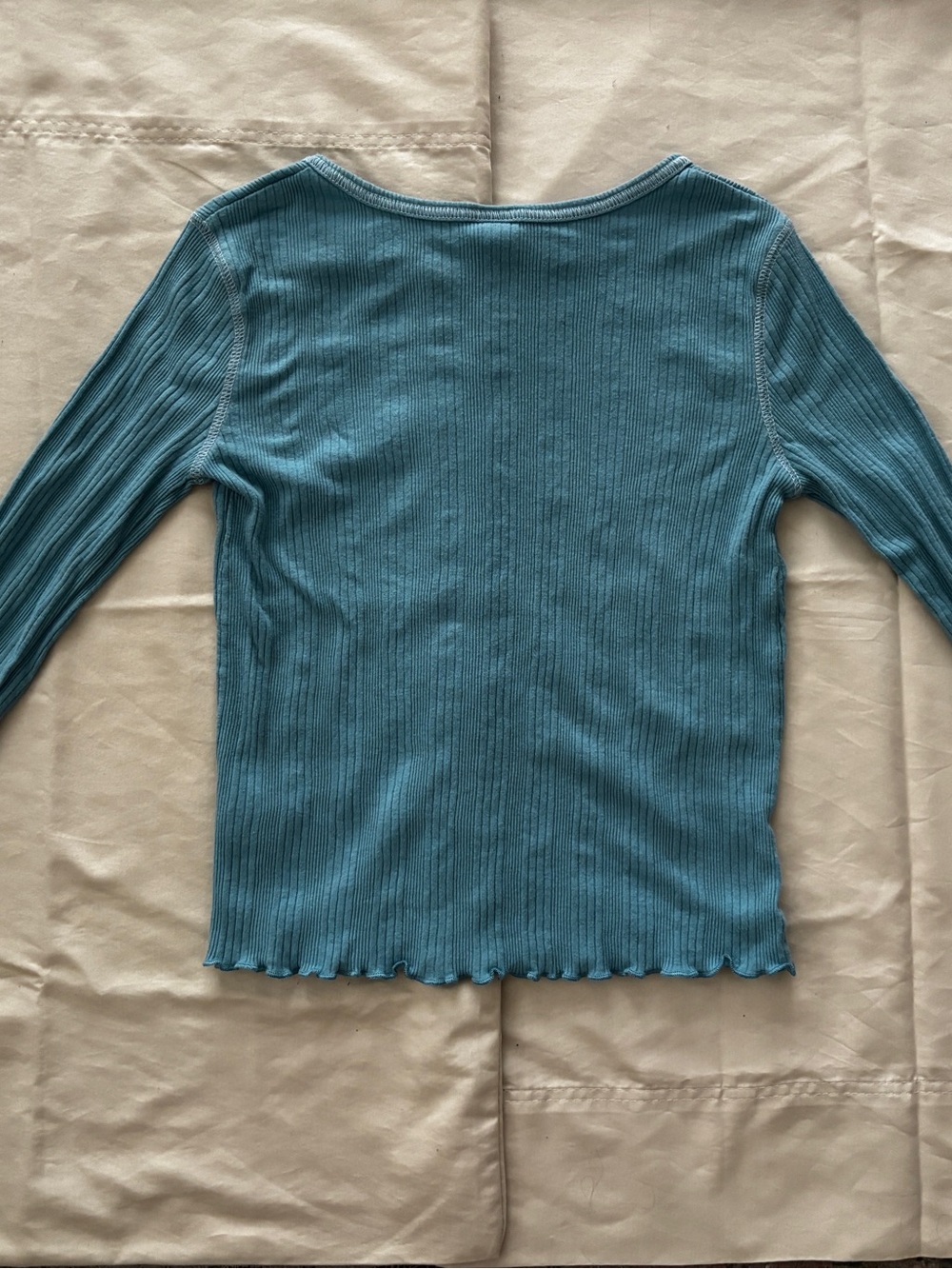 Teal Ribbed Long-Sleeve Top - Picture 2 of 3
